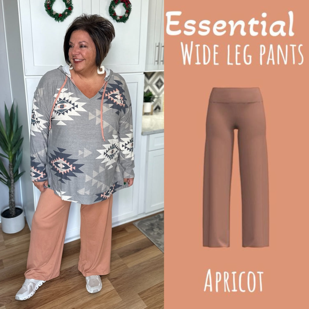 Essential Wide Leg Pant - apricot