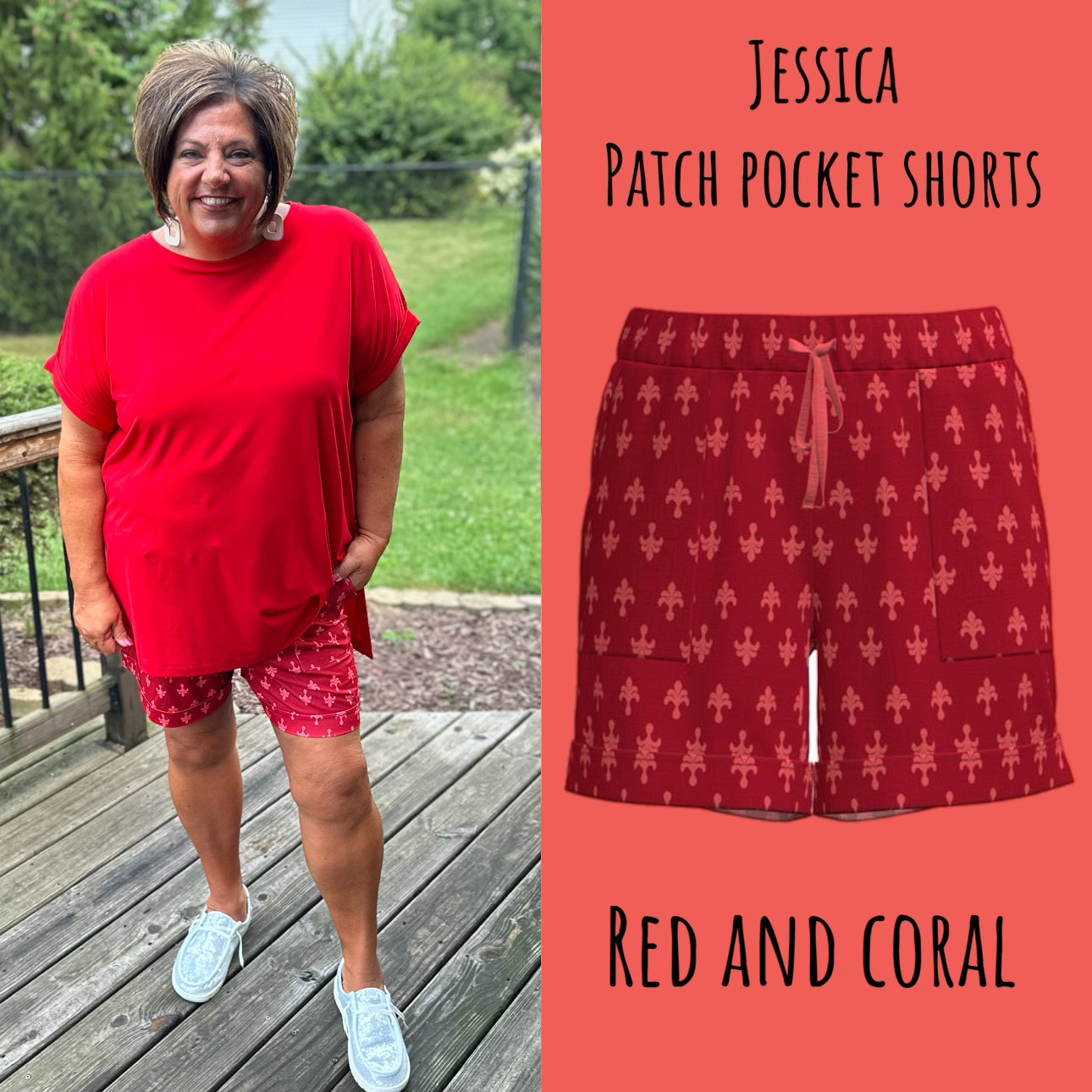 Jessica - red and coral floral