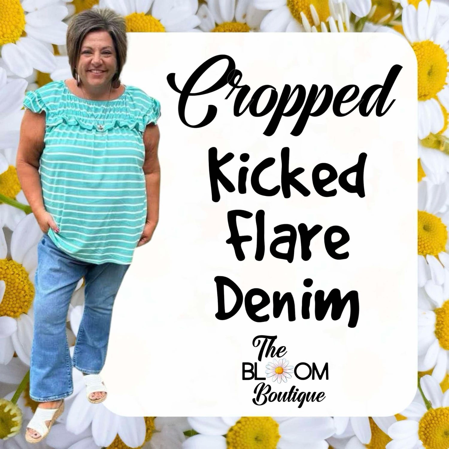 Cropped Kick flare denim