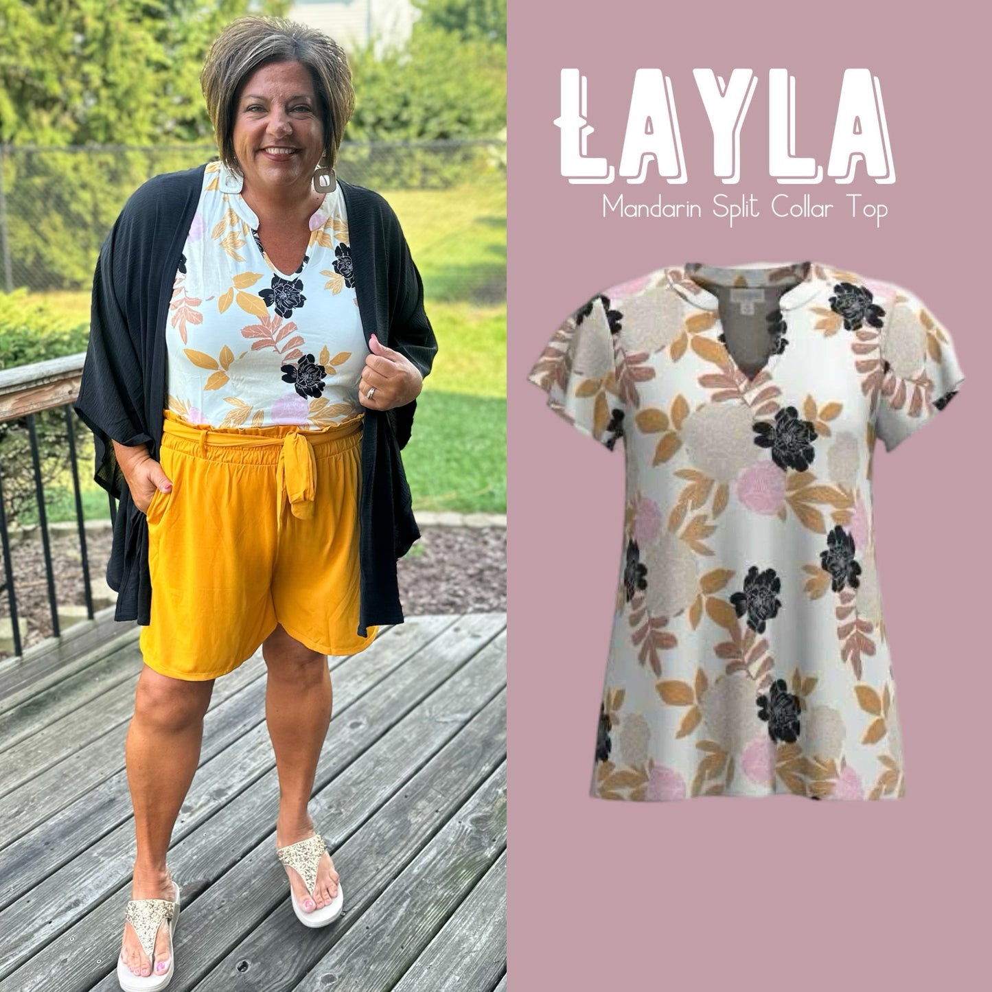 Layla - black fall floral