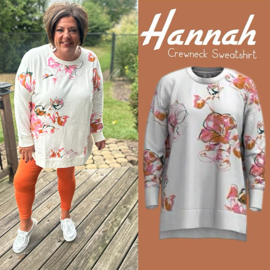 Hannah - White Pink Abstract Floral