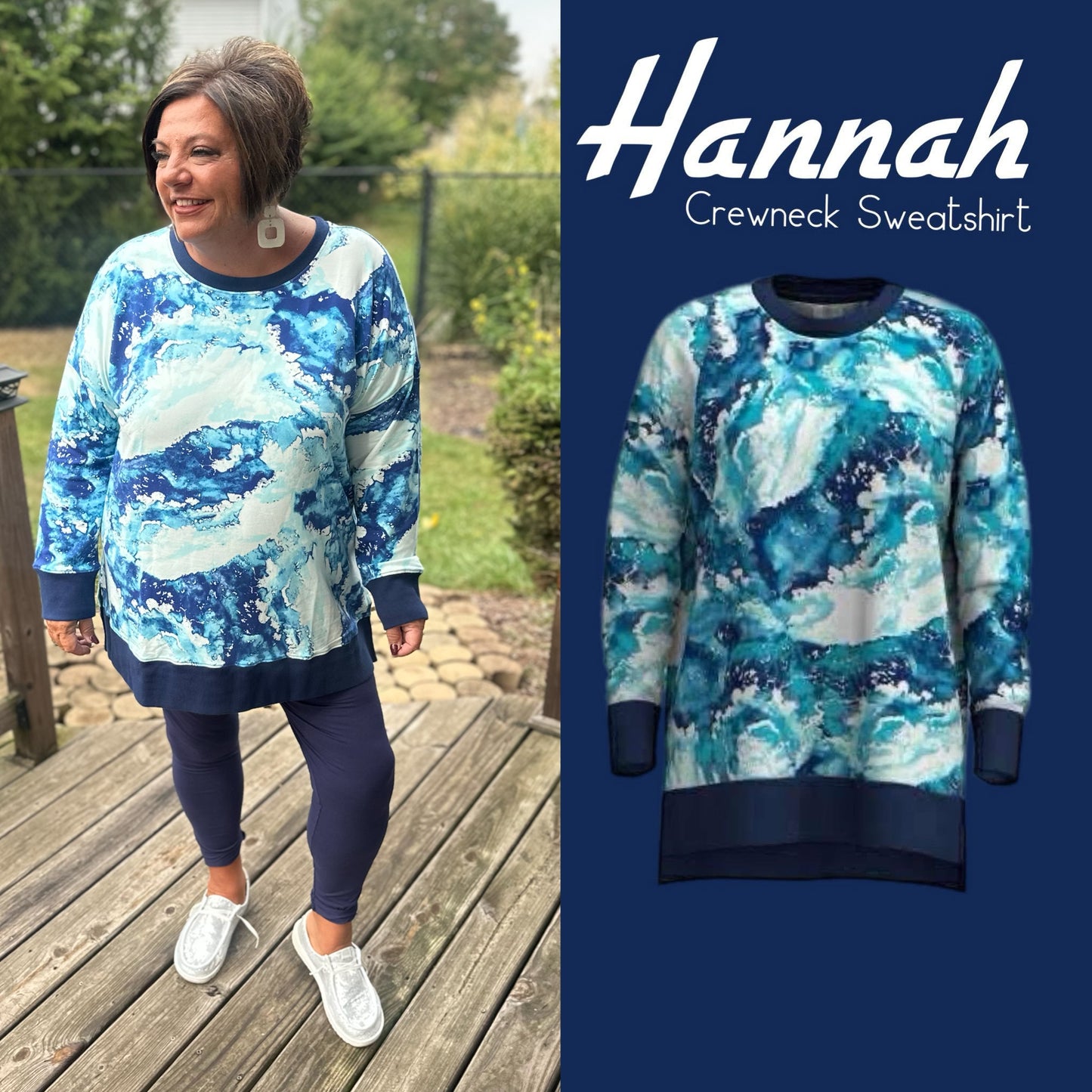 Hannah - Blue Ice Wave Texture