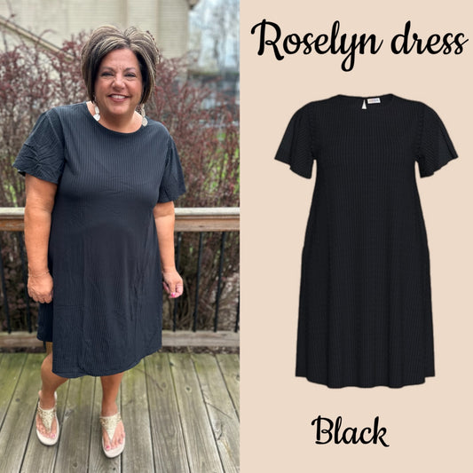 Roselyn - Solid Black 4x6 Rib