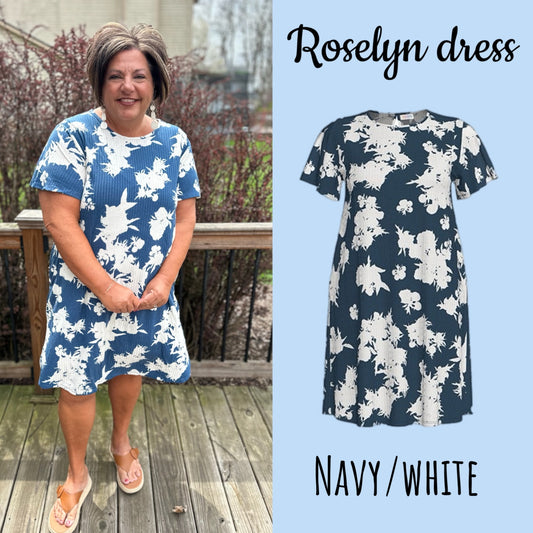 Roselyn - Navy White Floral